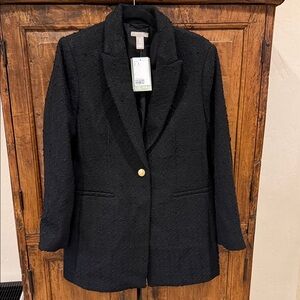 H&M Black Boucle Blazer